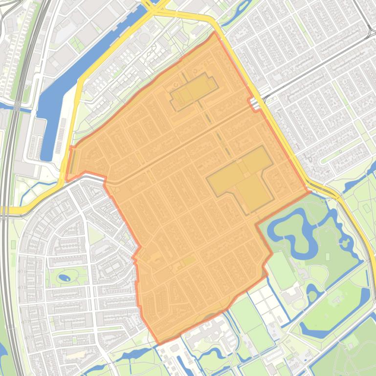 Kaart van de buurt Laakkwartier-West.