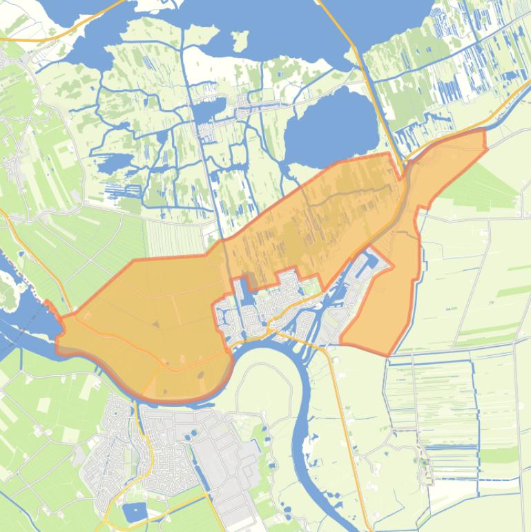 Kaart van de buurt Landelijk gebied Zwartsluis.