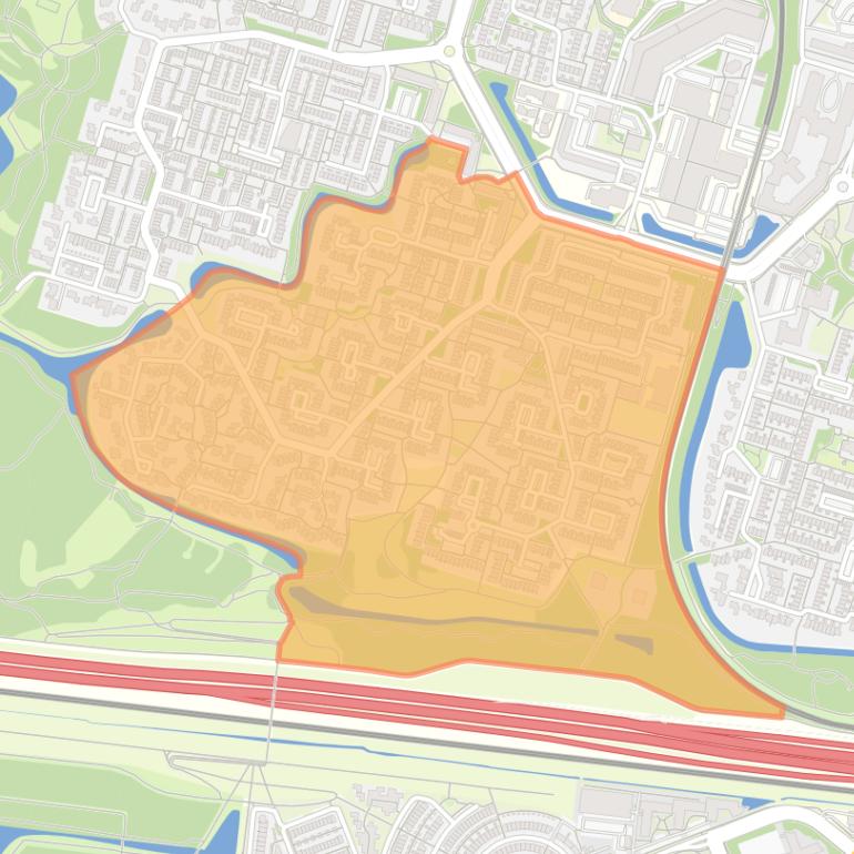 Kaart van de Landenbuurt.