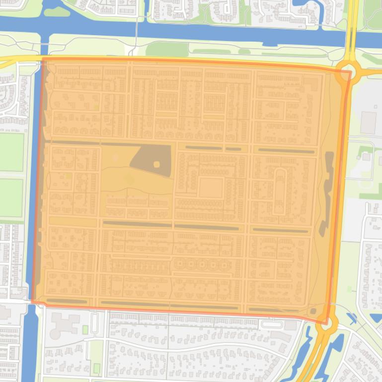 Kaart van de buurt Landerijen Noord/West.
