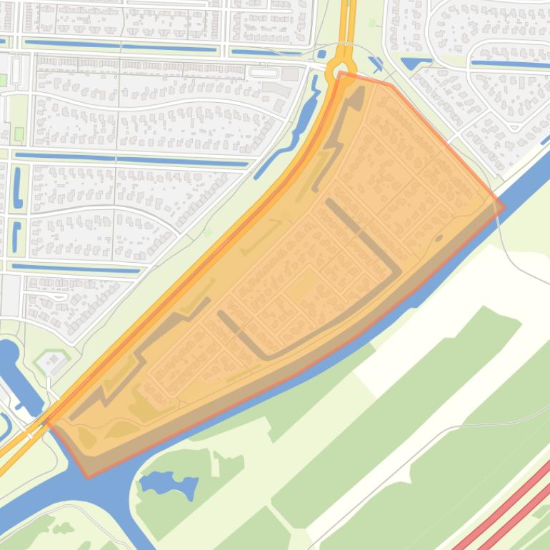 Kaart van de buurt Landerijen Zuid/Oost.