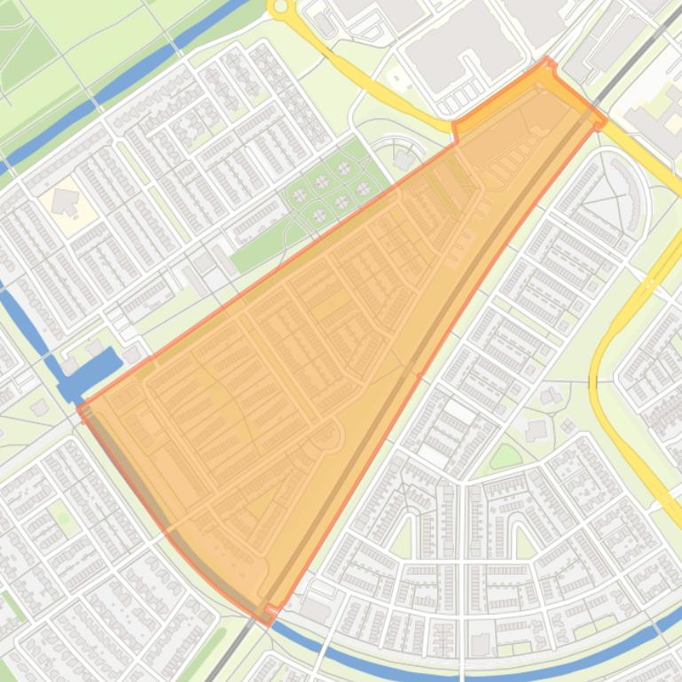 Kaart van de Landgoederenbuurt Oost.