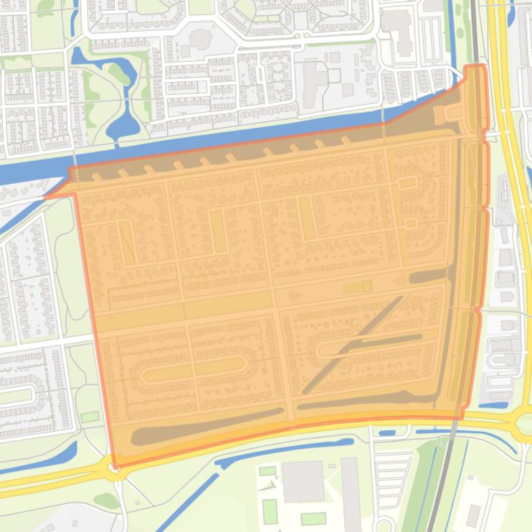 Kaart van de buurt Landstrekenwijk Oost.