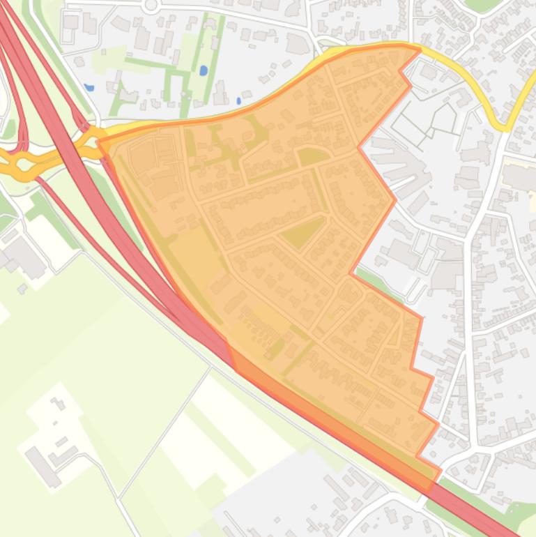 Kaart van de buurt Langakkers.