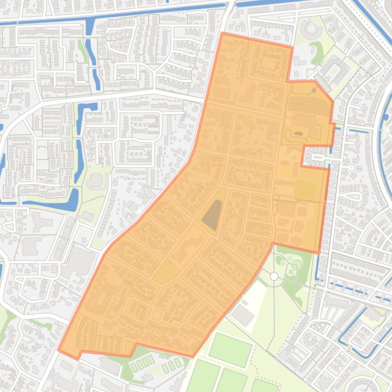 Kaart van de buurt Langenoord.