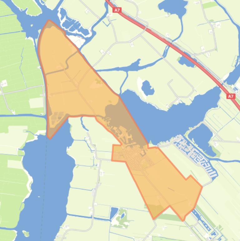 Kaart van de buurt Langweer.