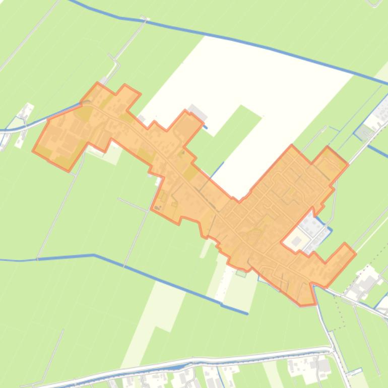 Kaart van de buurt Leerbroek kern.