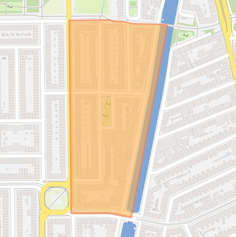 Kaart van de Legmeerpleinbuurt.