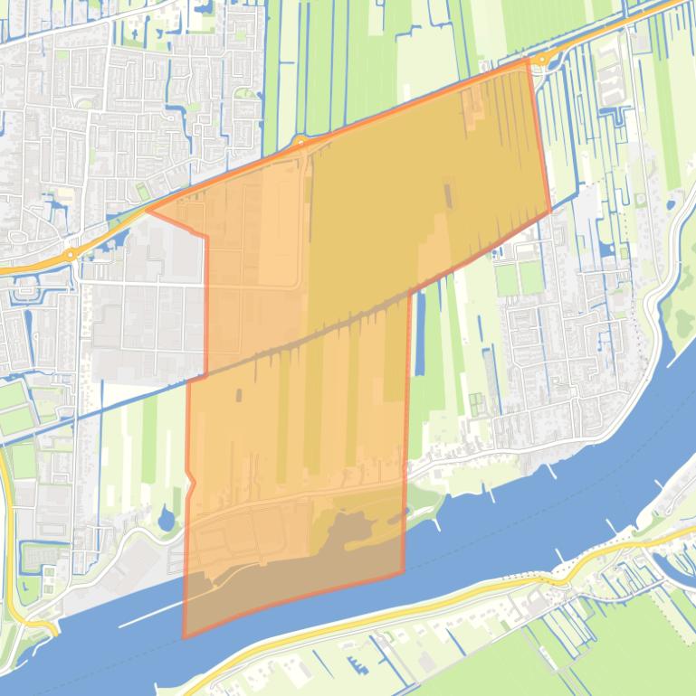 Kaart van de buurt Lekdijk-Oost en Provinciale weg (gedeeltelijk).