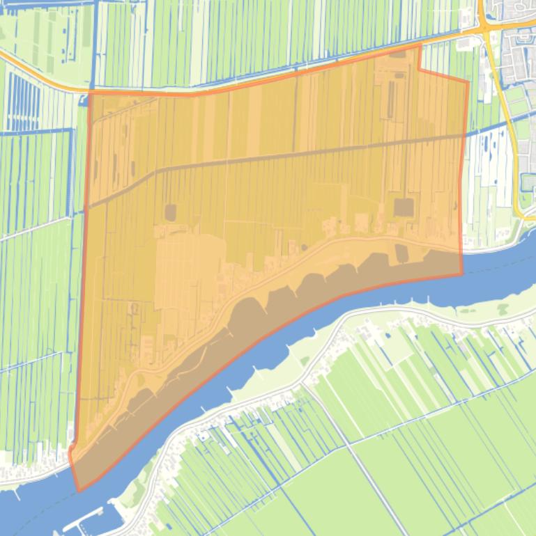 Kaart van de buurt Lekdijk-West en Provinciale weg (gedeeltelijk).