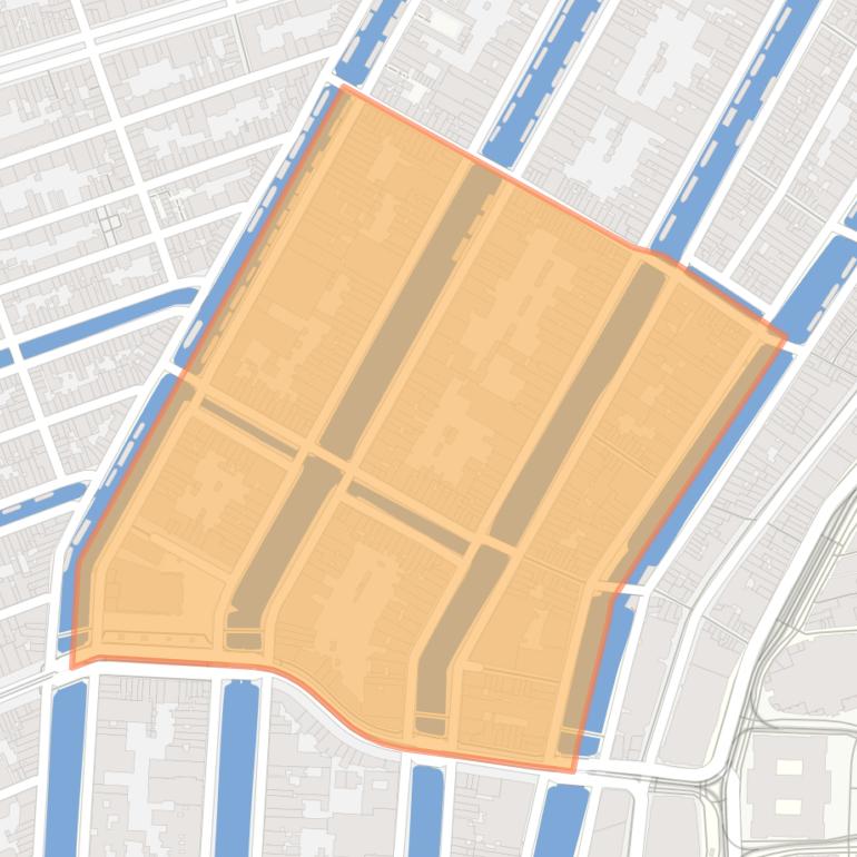 Kaart van de buurt Leliegracht en omgeving.