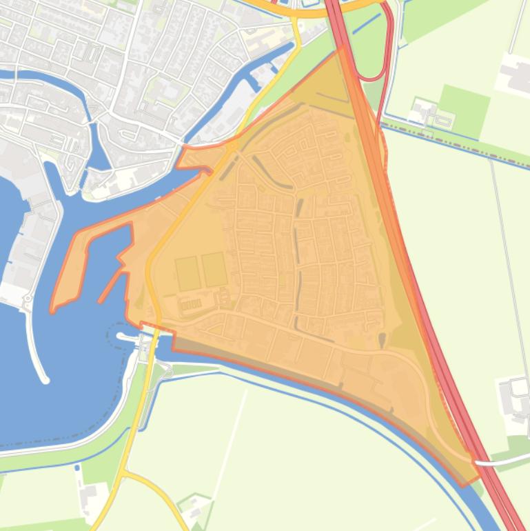 Kaart van de buurt Lemmer-Lemstervaart.