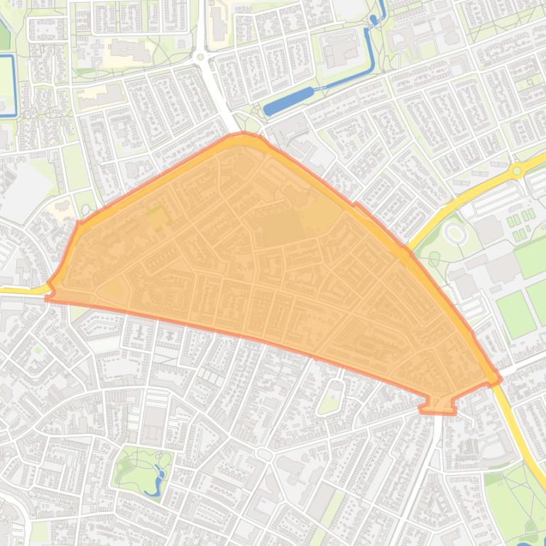 Kaart van de buurt Leonardus.