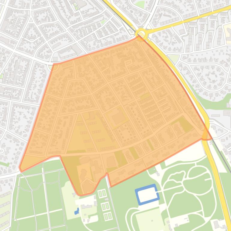 Kaart van de buurt Leusderkwartier-Oost.