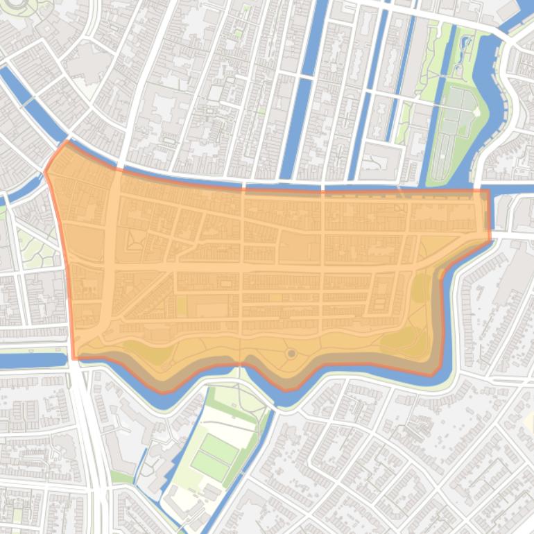 Kaart van de buurt Levendaal-Oost.