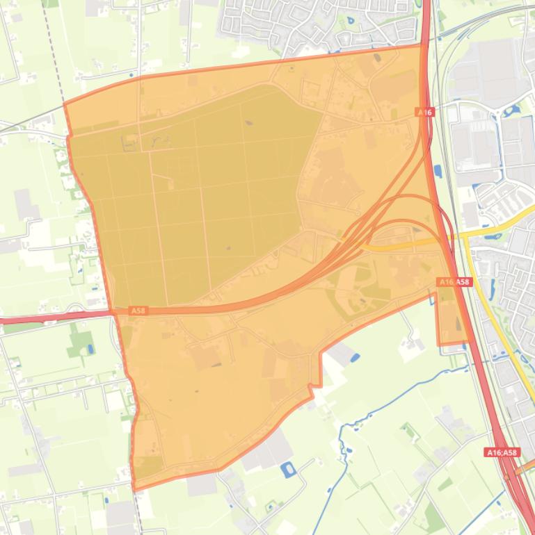 Kaart van de buurt Liesbos.