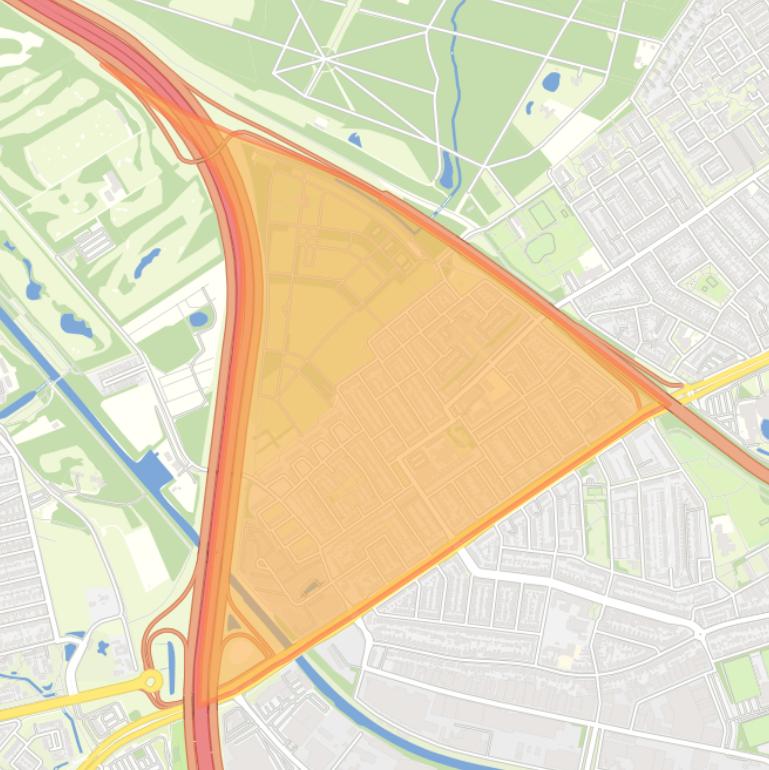 Kaart van de buurt Lievendaal.