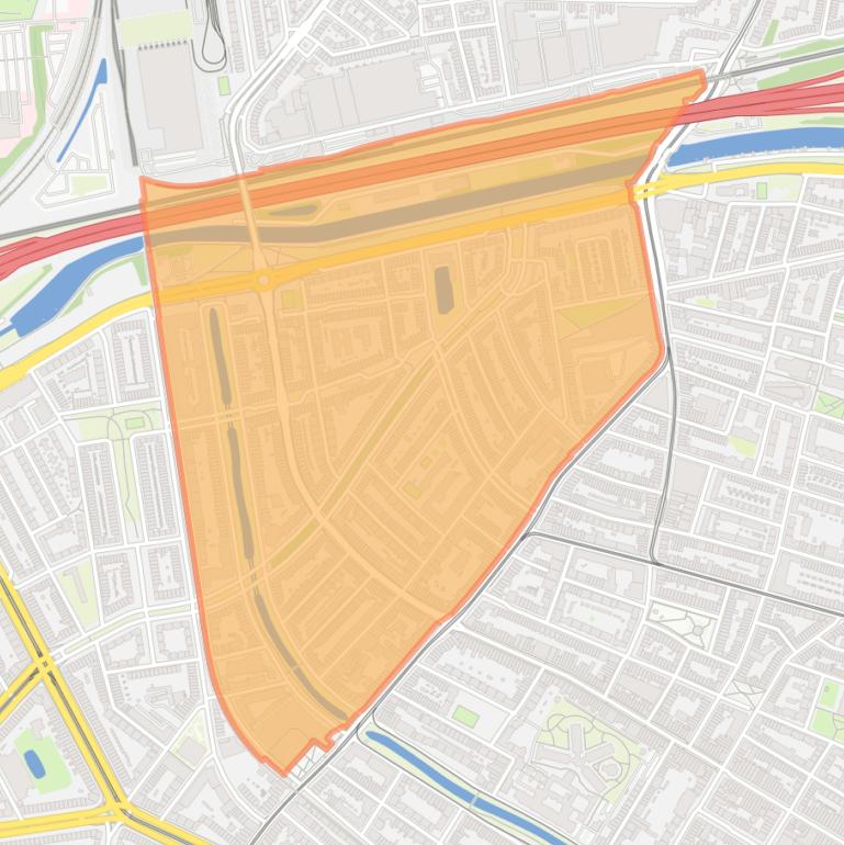 Kaart van de buurt Liskwartier.