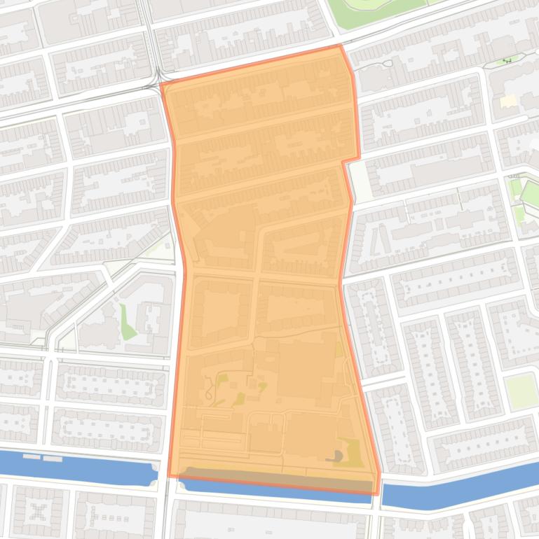 Kaart van de Lizzy Ansinghbuurt.