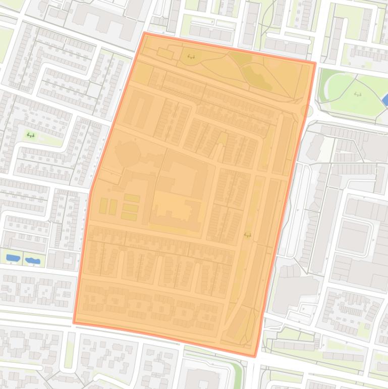 Kaart van de Luchthavenbuurt Oost.