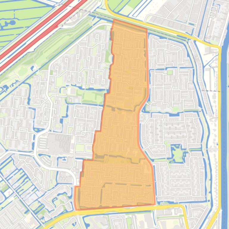 Kaart van de Lusten- Burgen- en Steinenbuurt.