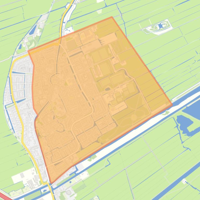 Kaart van de buurt Maasland.