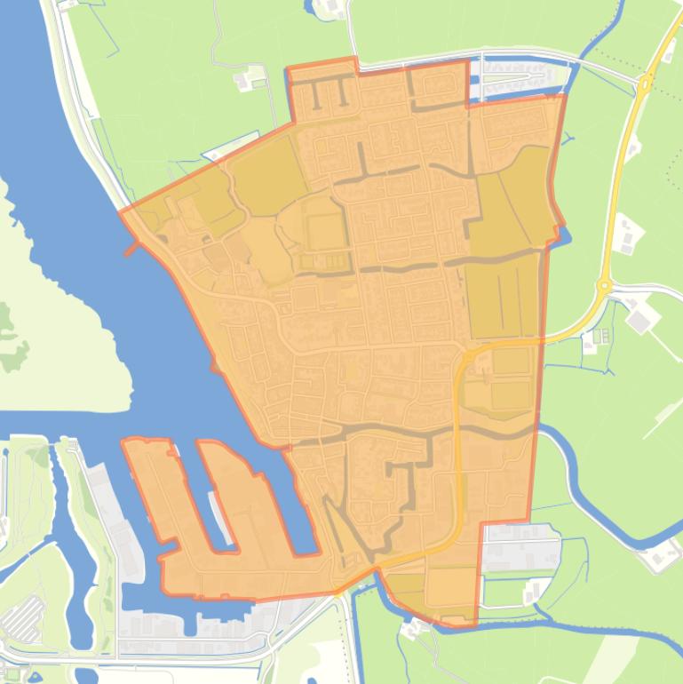 Kaart van de buurt Makkum.