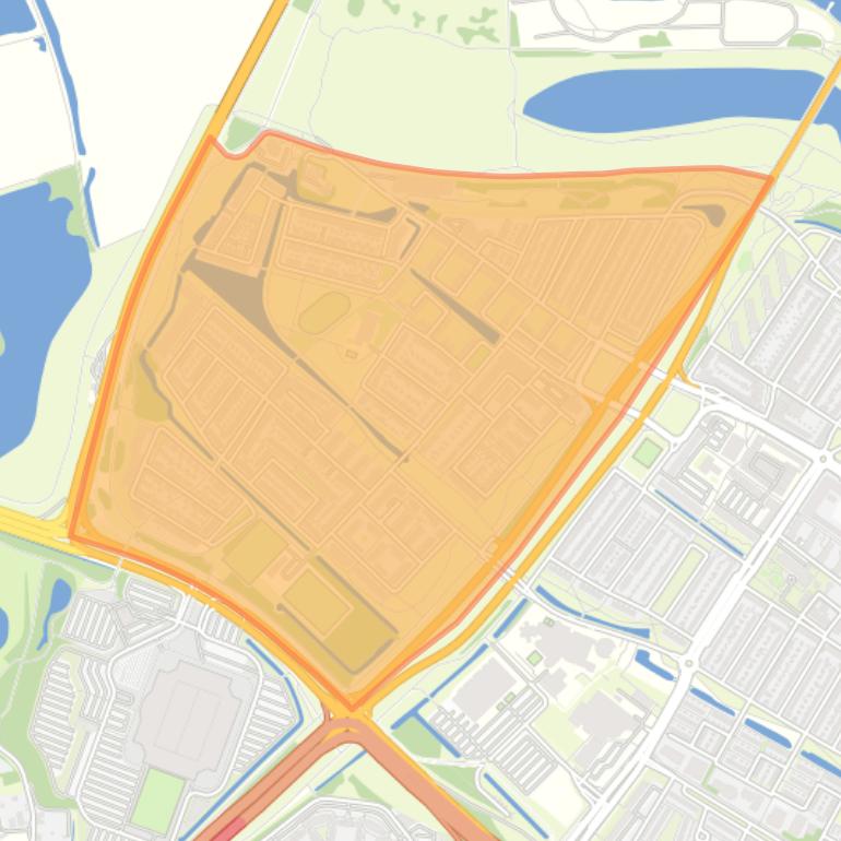 Kaart van de buurt Malburgen-West.