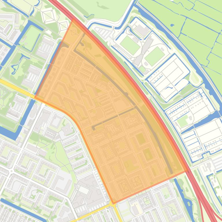 Kaart van de buurt Markengouw-Midden.