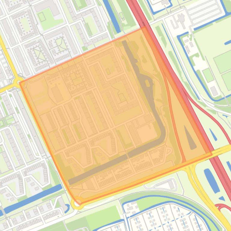 Kaart van de buurt Markengouw-Zuid.