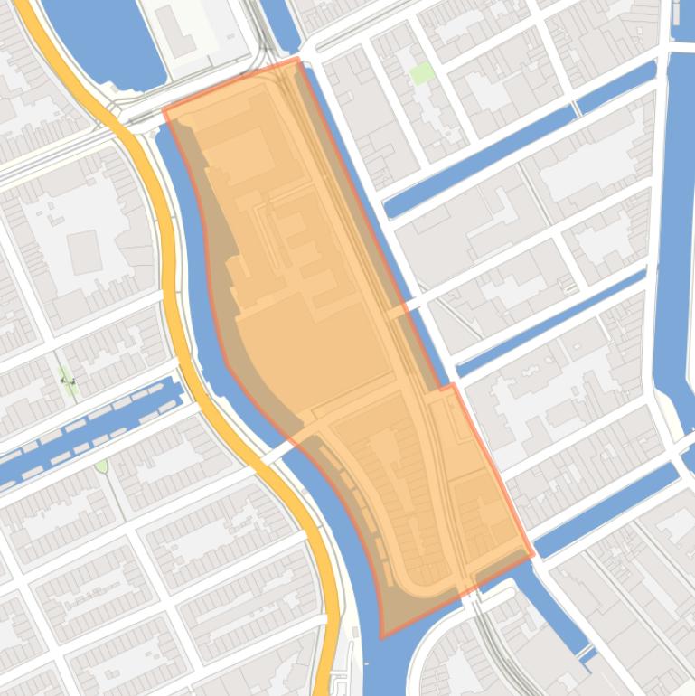 Kaart van de Marnixbuurt-Zuid.