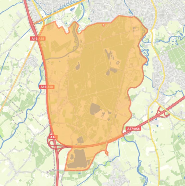 Kaart van de buurt Mastbos.