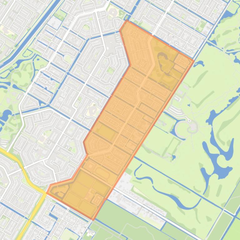 Kaart van de Maten- en Zuivelbuurt.