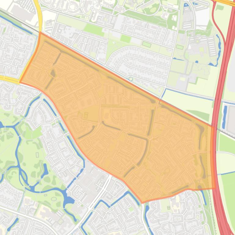 Kaart van de buurt Matendonk.