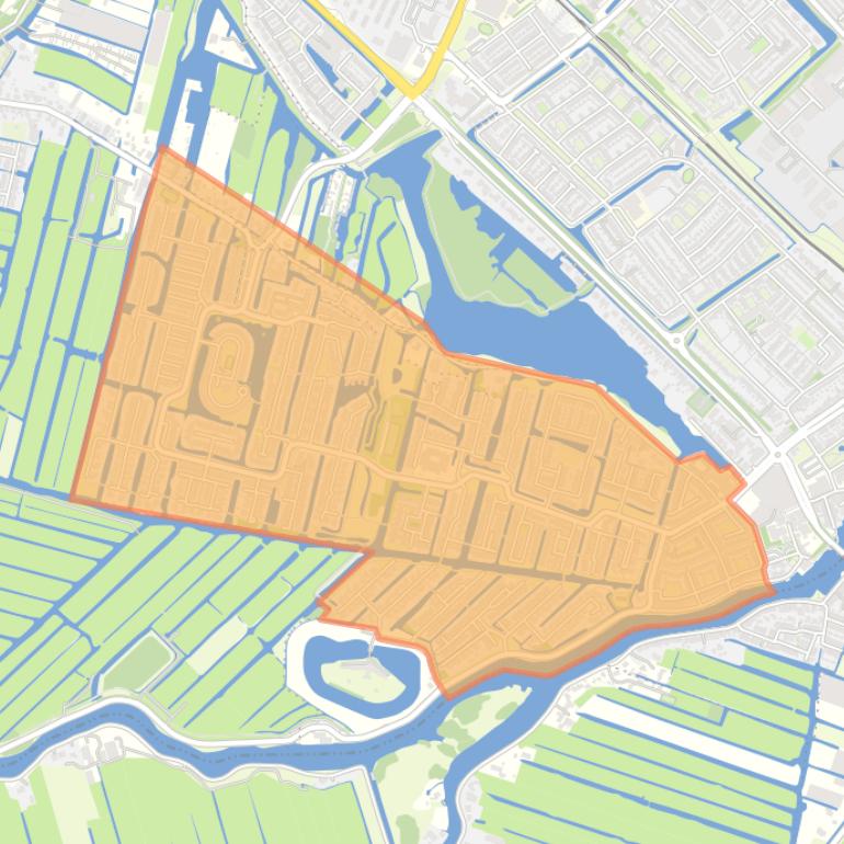 Kaart van de buurt Meerwijk.