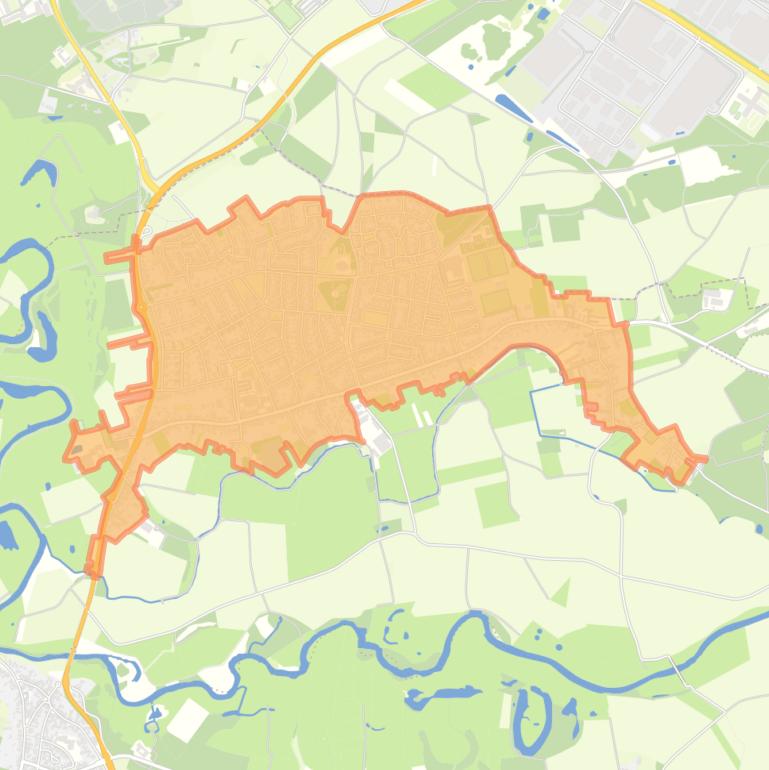 Kaart van de buurt Melick.