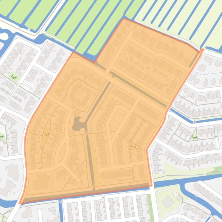 Kaart van de buurt Middelland.