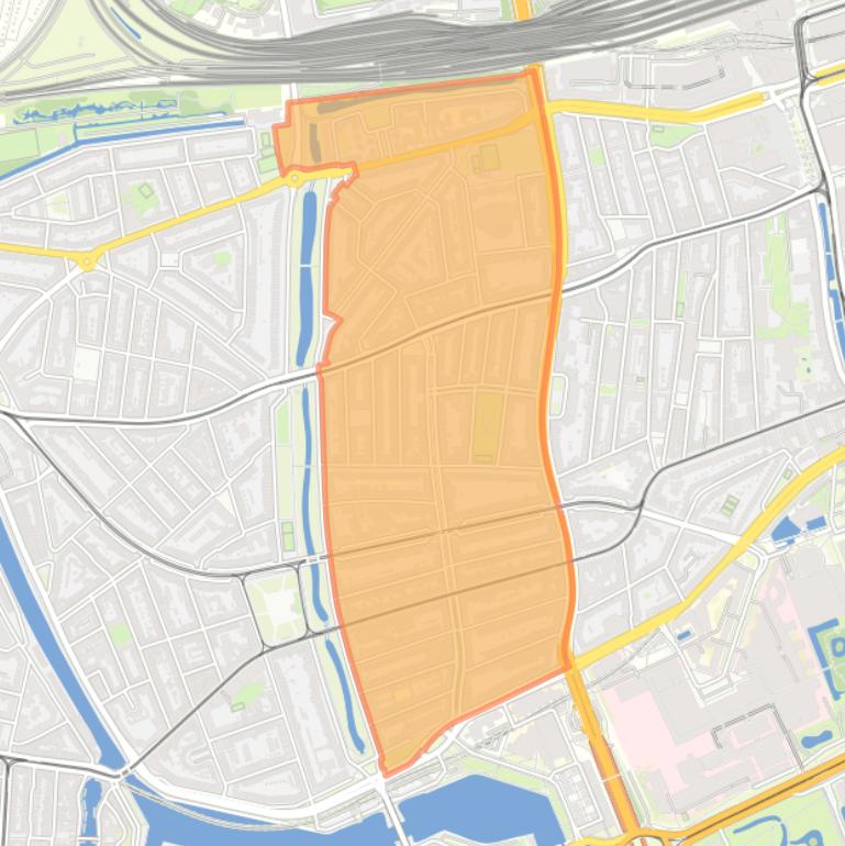 Kaart van de buurt Middelland.