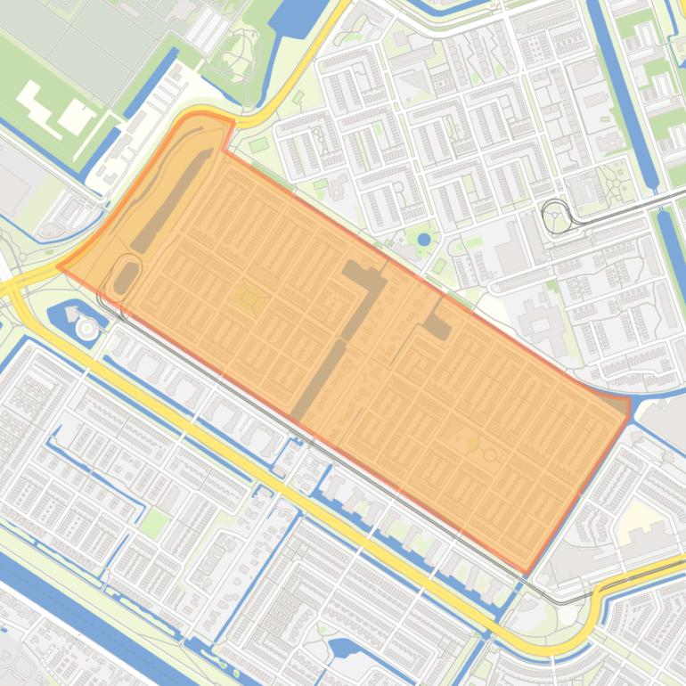 Kaart van de buurt Middelveldsche Akerpolder.