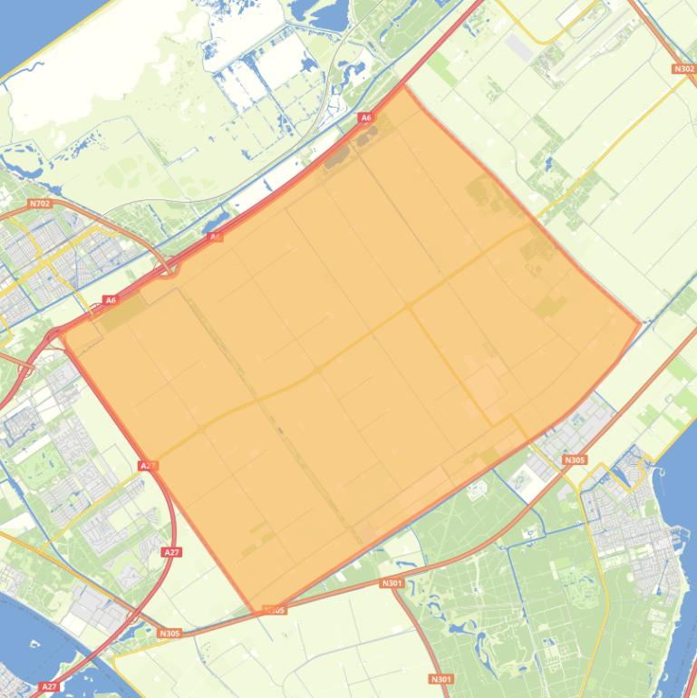 Kaart van de buurt Middengebied.