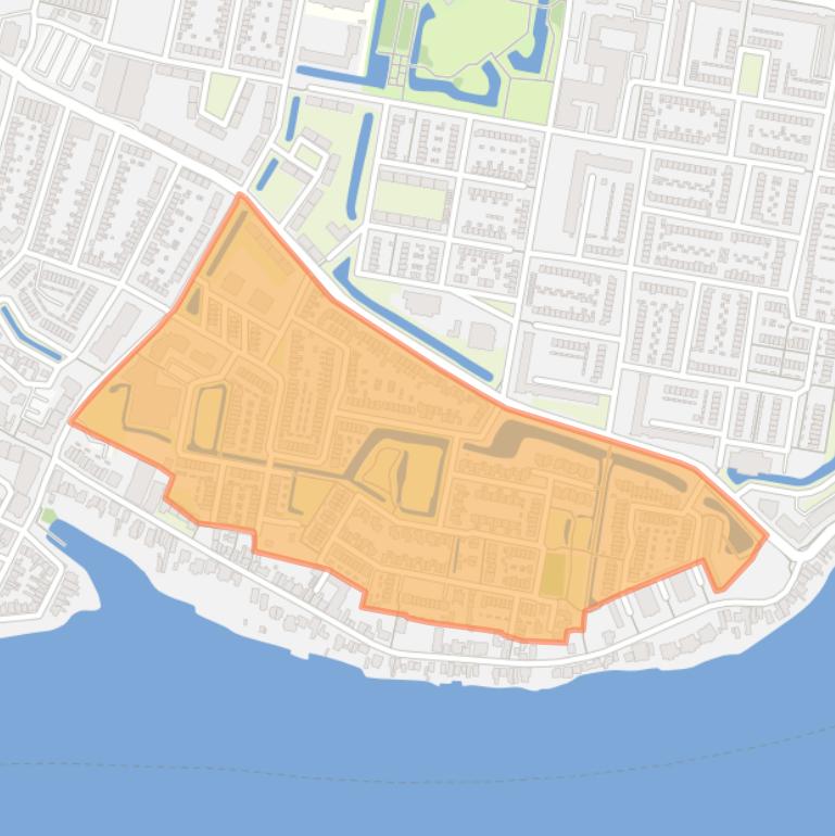 Kaart van de buurt Middenveer.