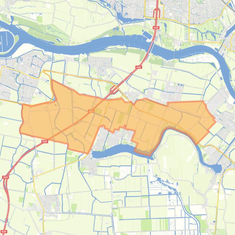 Kaart van de buurt Mijnsheerenland Buitengebied.