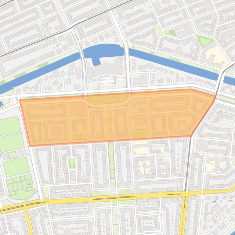 Kaart van de Minervabuurt-Noord.