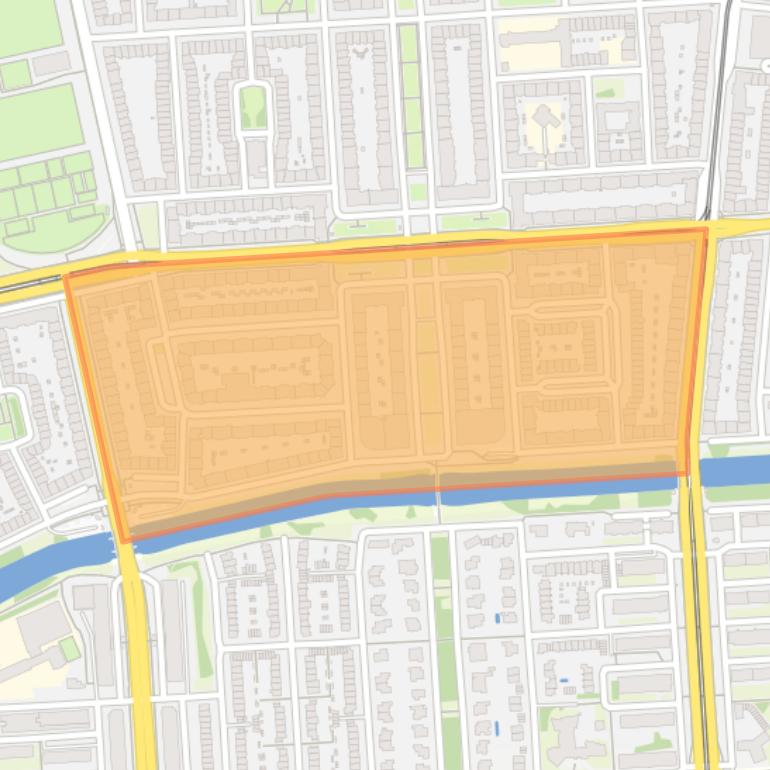 Kaart van de Minervabuurt-Zuid.