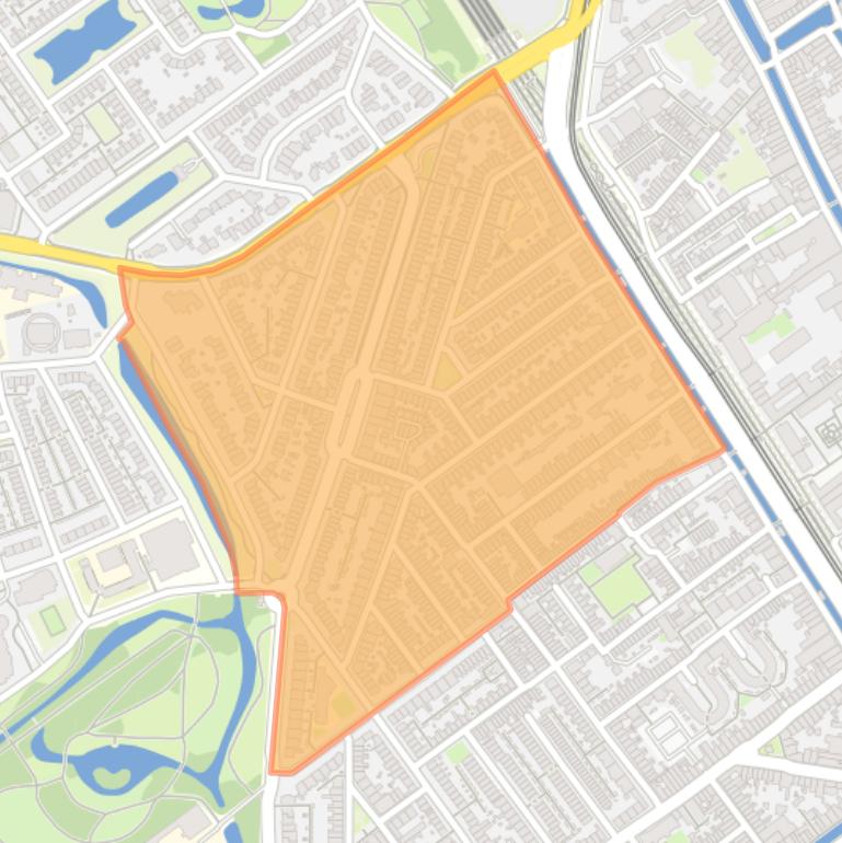 Kaart van de Ministersbuurt-Oost.