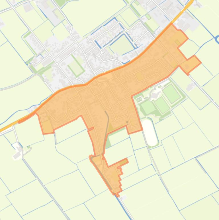 Kaart van de buurt Minnertsga Zuid.