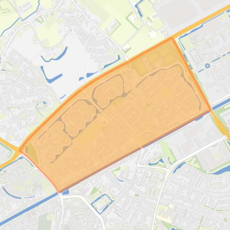 Kaart van de buurt Molenakker.