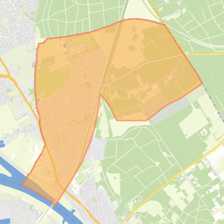 Kaart van de buurt Molenhoek.