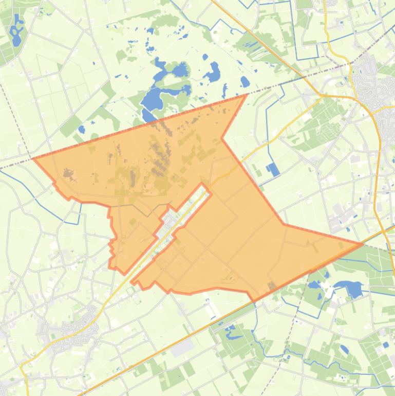 Kaart van de buurt Moostdijk-Kruisvennendijk.