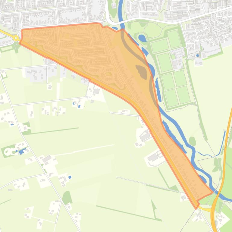 Kaart van de buurt ’n Oaln Diek.